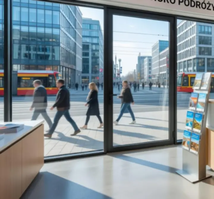 Biuro podróży XO Warszawa – konsultantka prezentująca klientom oferty wyjazdów