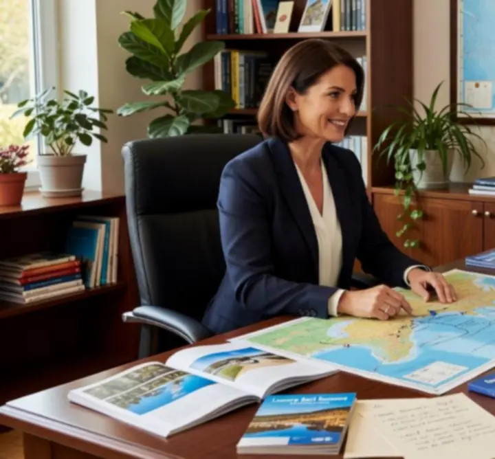 Spotkanie klienta z doradcą podróży omawiającym spersonalizowaną ofertę wyjazdu